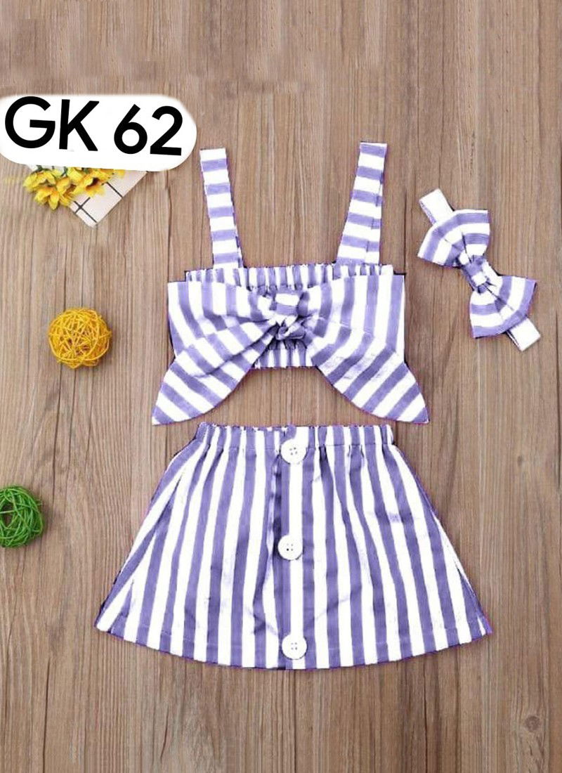Sky Blue Colour GURUKRUPA Girls Fancy Wear Top With Skirt Kids Colllection GK-62